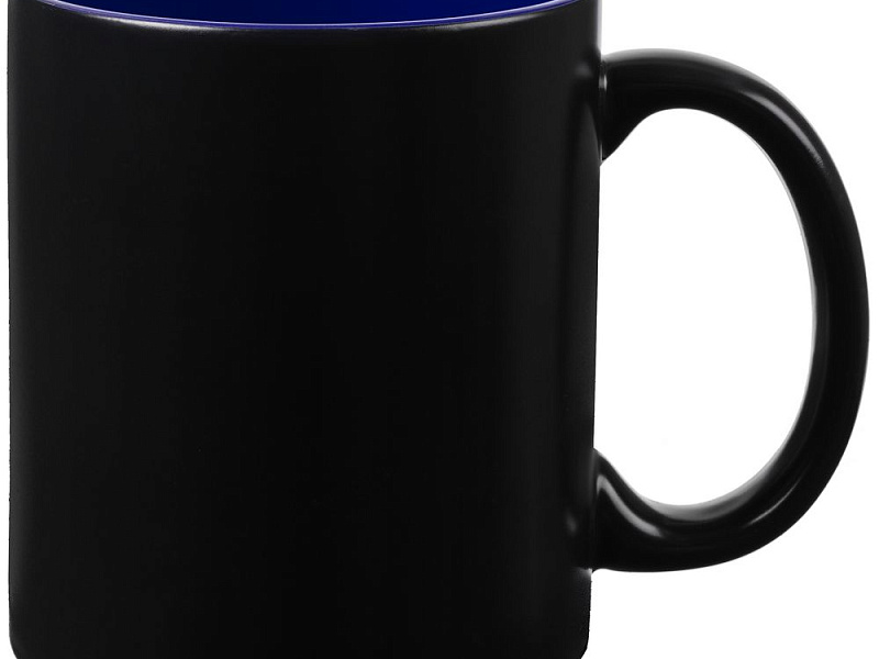 Кружка-хамелеон On Display, матовая, черная с синим