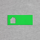 Лейбл из ПВХ с вырубкой «Дом», зеленый неон