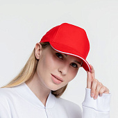 Бейсболка Classic, красная с белым кантом