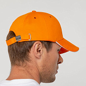 Бейсболка Canopy, оранжевая с белым кантом