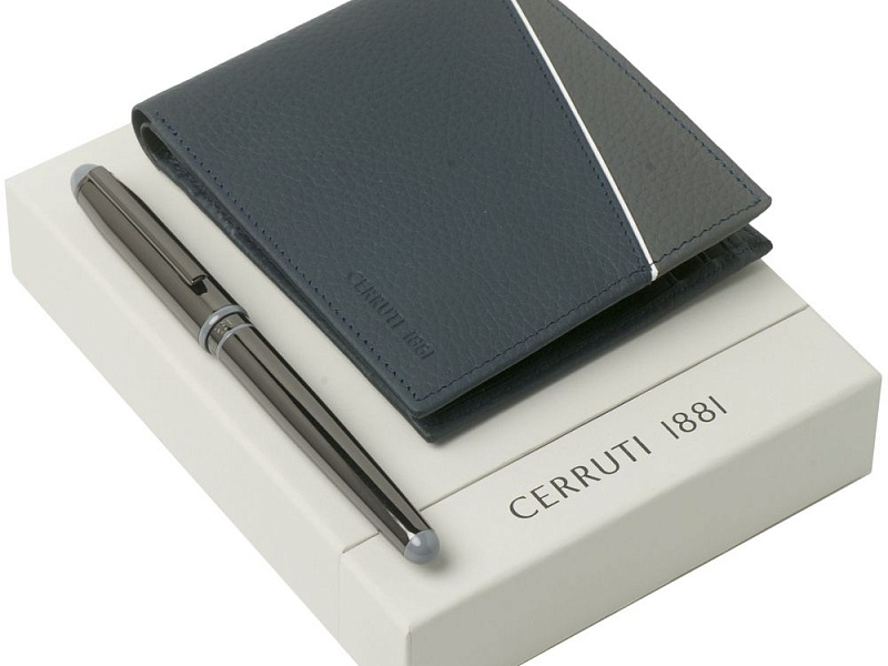 Набор Cerruti 1881: кошелек и роллер, синий