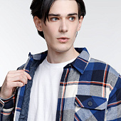 Куртка-рубашка оверсайз унисекс Noah, синяя