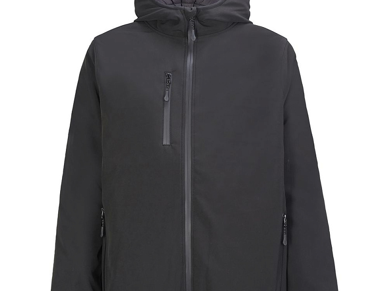 Куртка софтшелл с капюшоном мужская Falcon Men, черная
