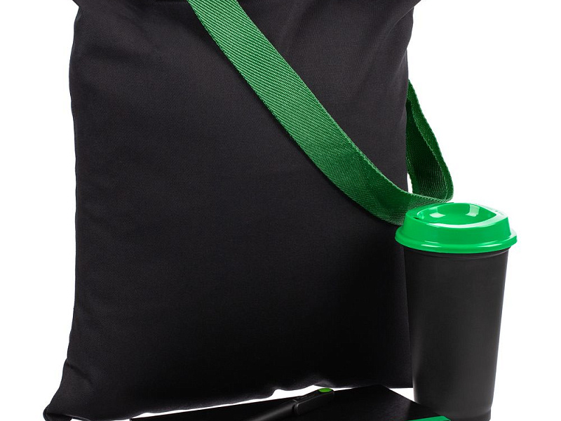 Набор Velours Bag, черный с зеленым