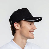 Бейсболка Classic, черная с белым кантом