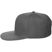 Бейсболка Snapback с прямым козырьком, серая