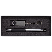 Коробка Notes с ложементом для ручки и флешки, черная