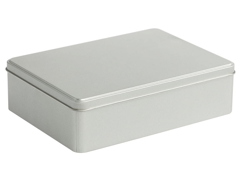 Коробка Pragmax L, прямоугольная, серебристая