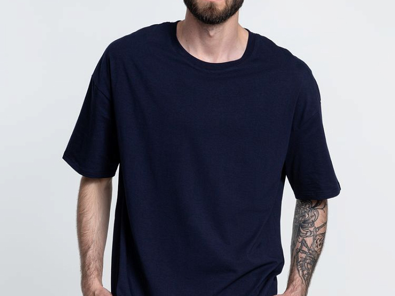 Футболка унисекс оверсайз Crosstown, темно-синяя
