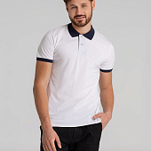 Рубашка поло Prince 190, белая с темно-синим