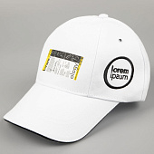 Бейсболка Canopy, белая с темно-синим кантом