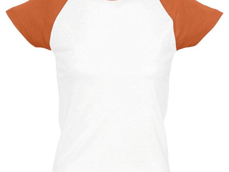 Футболка женская Milky 150, белая с оранжевым