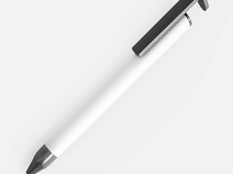 Ручка шариковая Standic с подставкой для телефона, белая