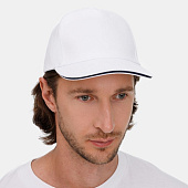 Бейсболка Long Beach, белая с темно-синим