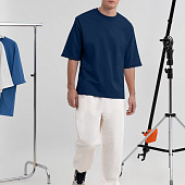 Футболка оверсайз унисекс Kosmos 2.0, темно-синяя