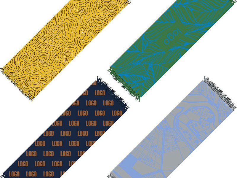 Палантин с бахромой на заказ Rinn Fint, полушерсть