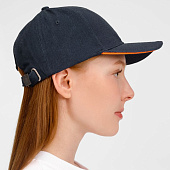 Бейсболка Buffalo, темно-синяя с неоново-оранжевым