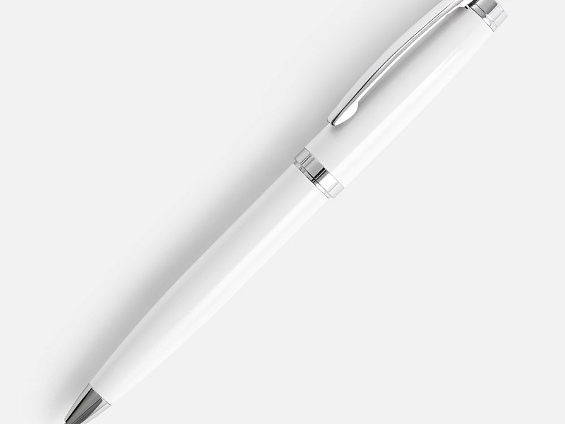 Ручка шариковая Letra Chrome, глянцевая, белая