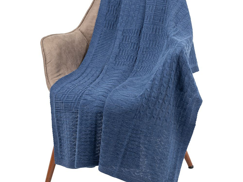 Плед Snippet, синий меланж (джинс)