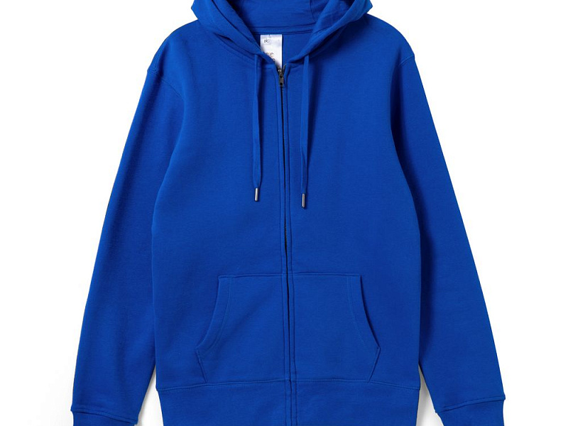 Толстовка на молнии с капюшоном унисекс King, ярко-синяя