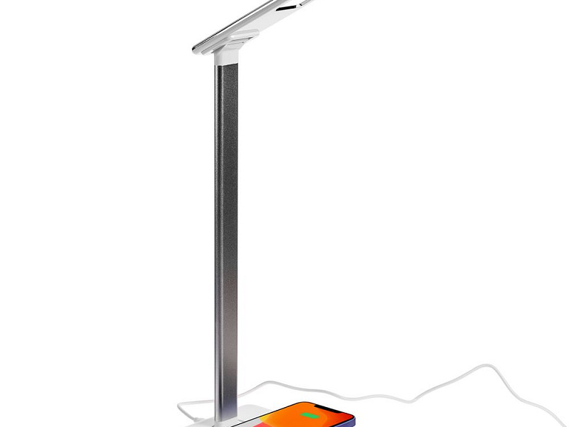 Настольная лампа с беспроводной зарядкой Power Spot, белая