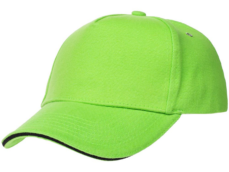 Бейсболка Classic, зеленое яблоко с черным кантом