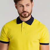 Рубашка поло Prince 190, желтая с темно-синим