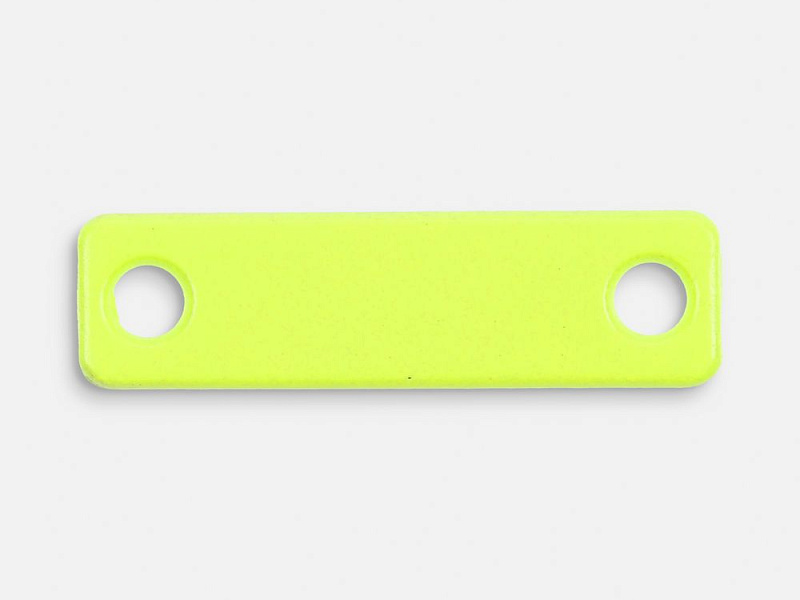 Шильдик металлический Alfa Liten, желтый неон