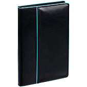 Ежедневник Alanis, недатированный, черный с голубым