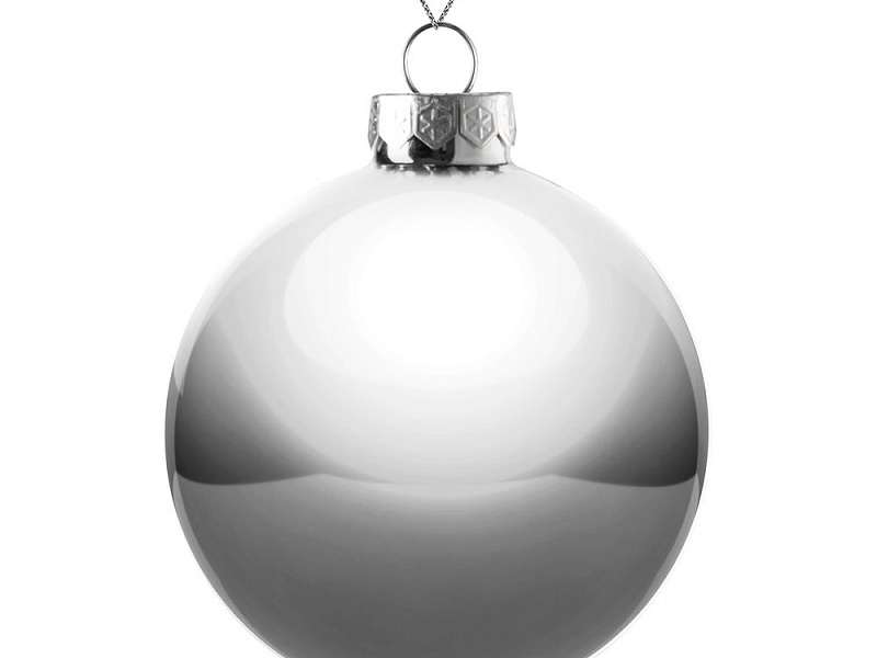 Елочный шар Finery Gloss, 10 см, глянцевый серебристый