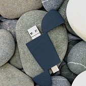 Флешка Pebble Universal, USB 3.0, серо-синяя, 32 Гб