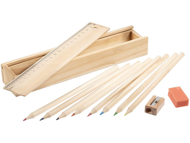 Набор цветных карандашей Spasso в деревянном пенале