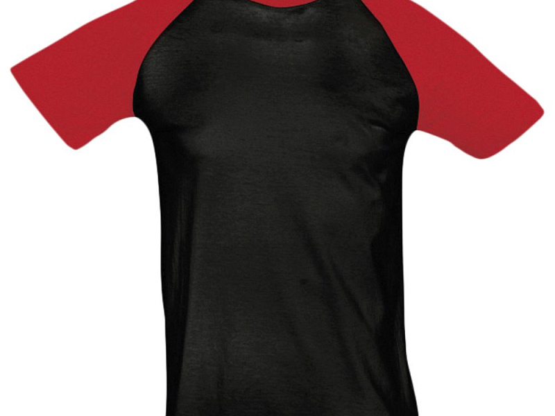 Футболка мужская двухцветная Funky 150, черная с красным