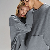 Свитшот оверсайз унисекс Vozduh, светло-серый