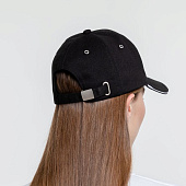 Бейсболка Classic, черная с белым кантом