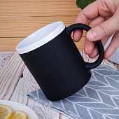 Кружка StopSpot с покрытием софт-тач, черная