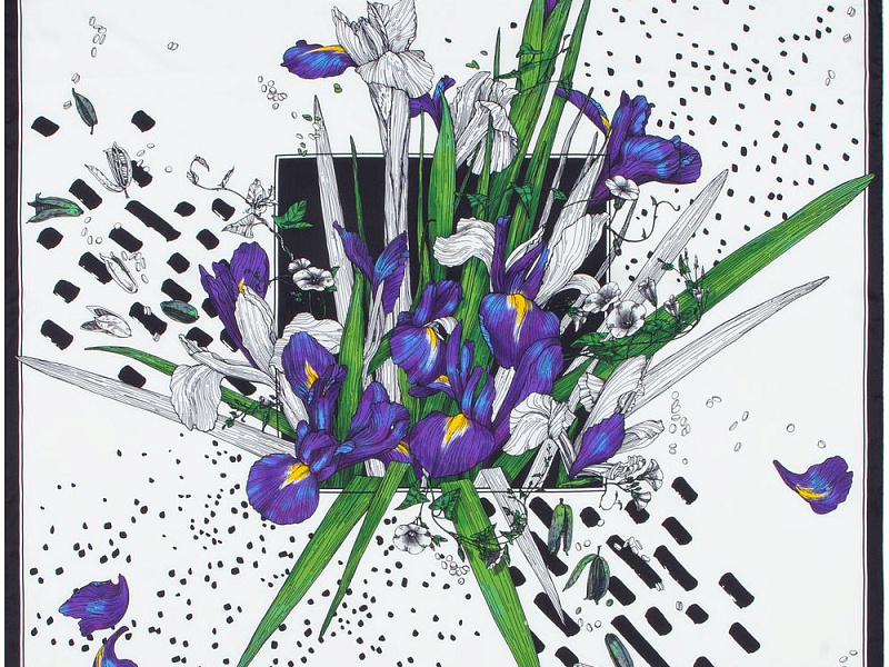 Платок шелковый Delicate, ирисы