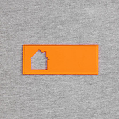 Лейбл из ПВХ с вырубкой «Дом», оранжевый неон