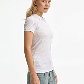 Рубашка поло женская Brandy Women, белая с темно-синим