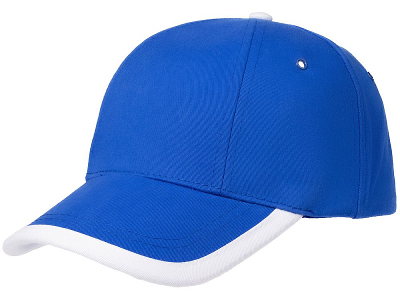 Бейсболка Honor, ярко-синяя с белым кантом