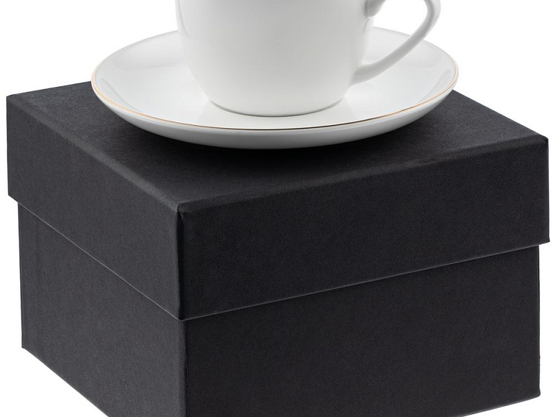 Кофейная пара Select, белая с золотистой отводкой