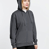 Толстовка на молнии с капюшоном Siverga 2.0, темно-серая (графит)