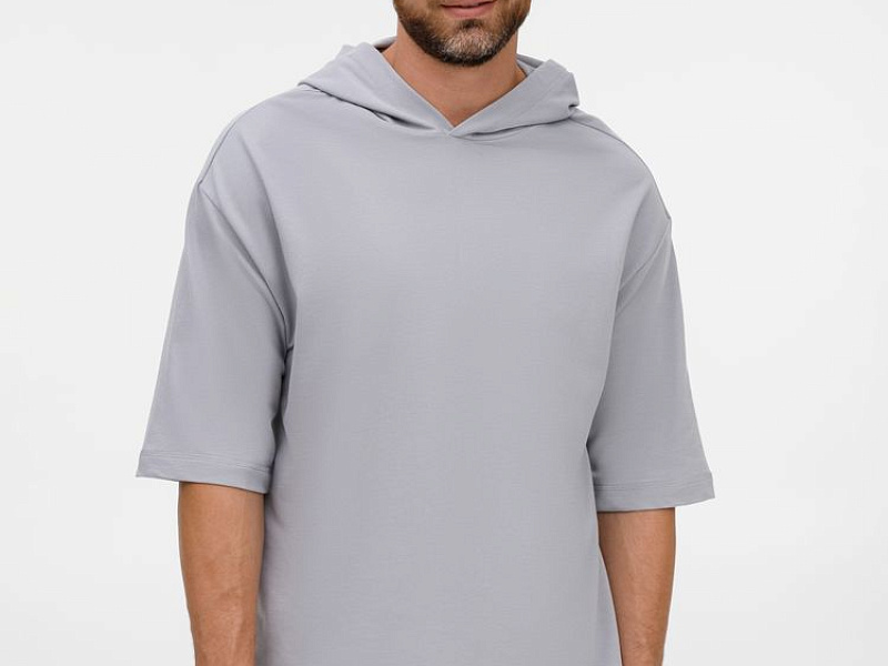 Футболка оверсайз унисекс с капюшоном Neofit, светло-серая