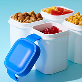 Ланчбокс для снеков Lunch Crunch, белый с синим
