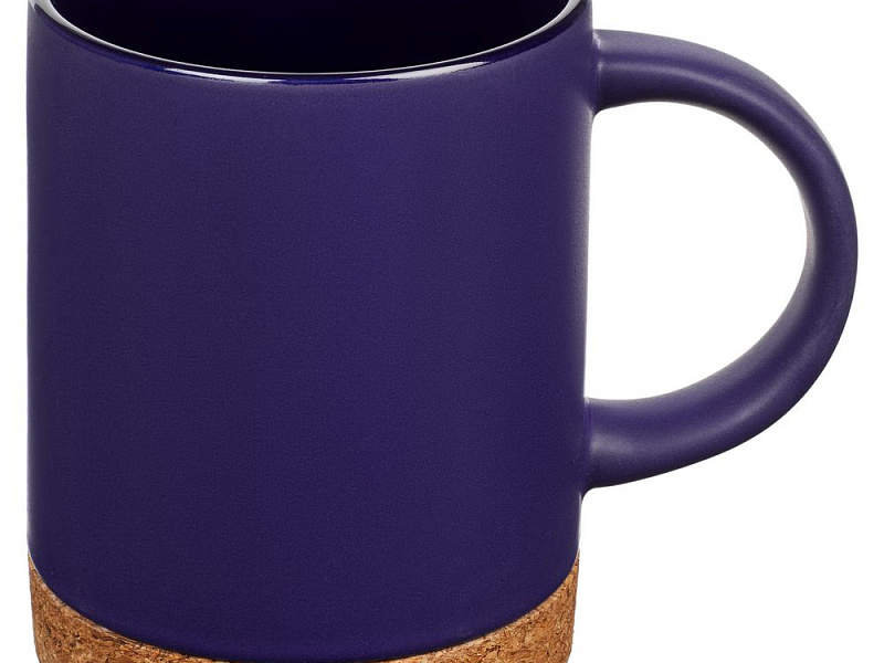 Кружка с пробковой подставкой Corky, синяя