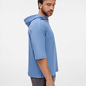 Футболка оверсайз унисекс с капюшоном Neofit, синяя