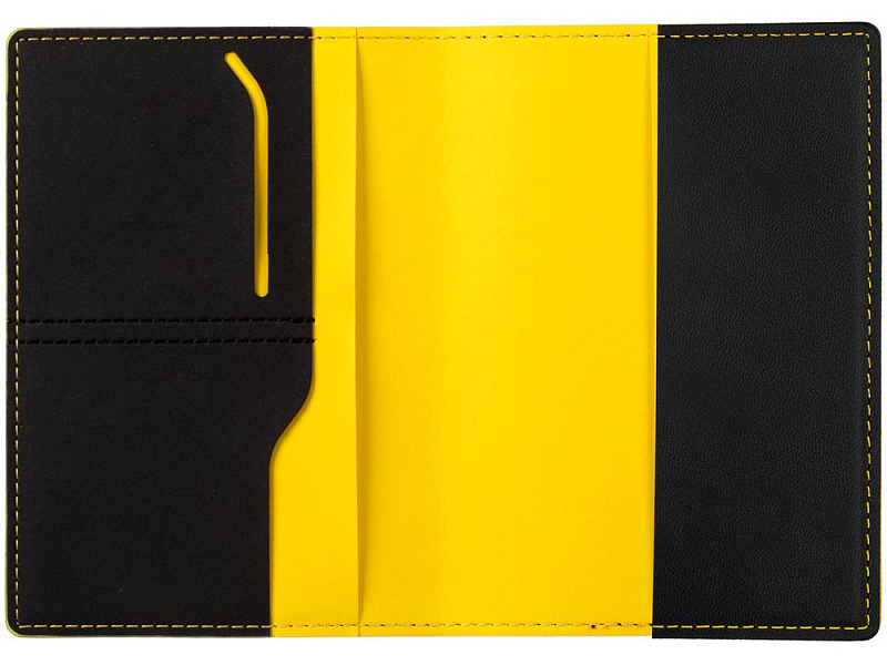 Обложка для паспорта Multimo, черная с желтым