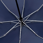 Зонт наоборот складной Futurum со светоотражающим кантом, темно-синий