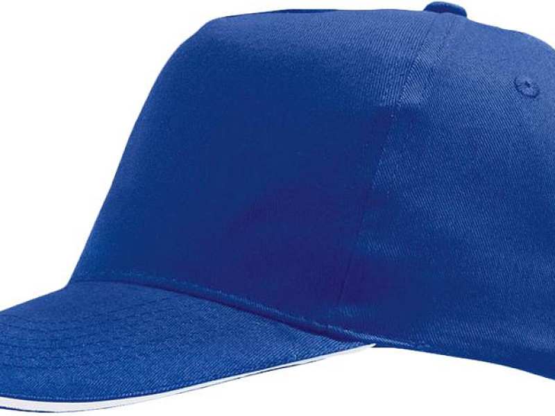 Бейсболка Sunny, ярко-синяя с белым