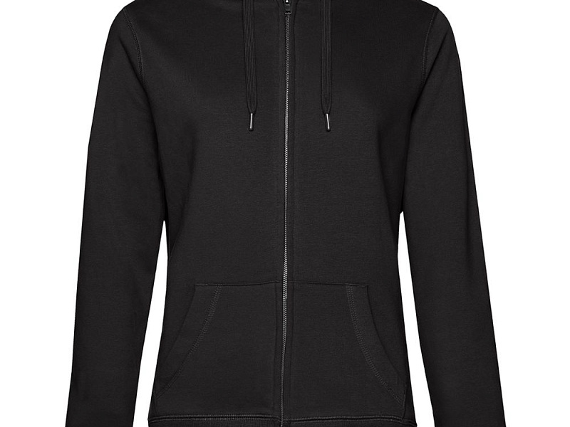 Толстовка на молнии с капюшоном женская Queen, черная